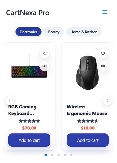 Mobile Category Tabs Carousel